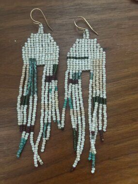 Handcrafted Beaded Dangle Earrings • Boho Statement Jewelry